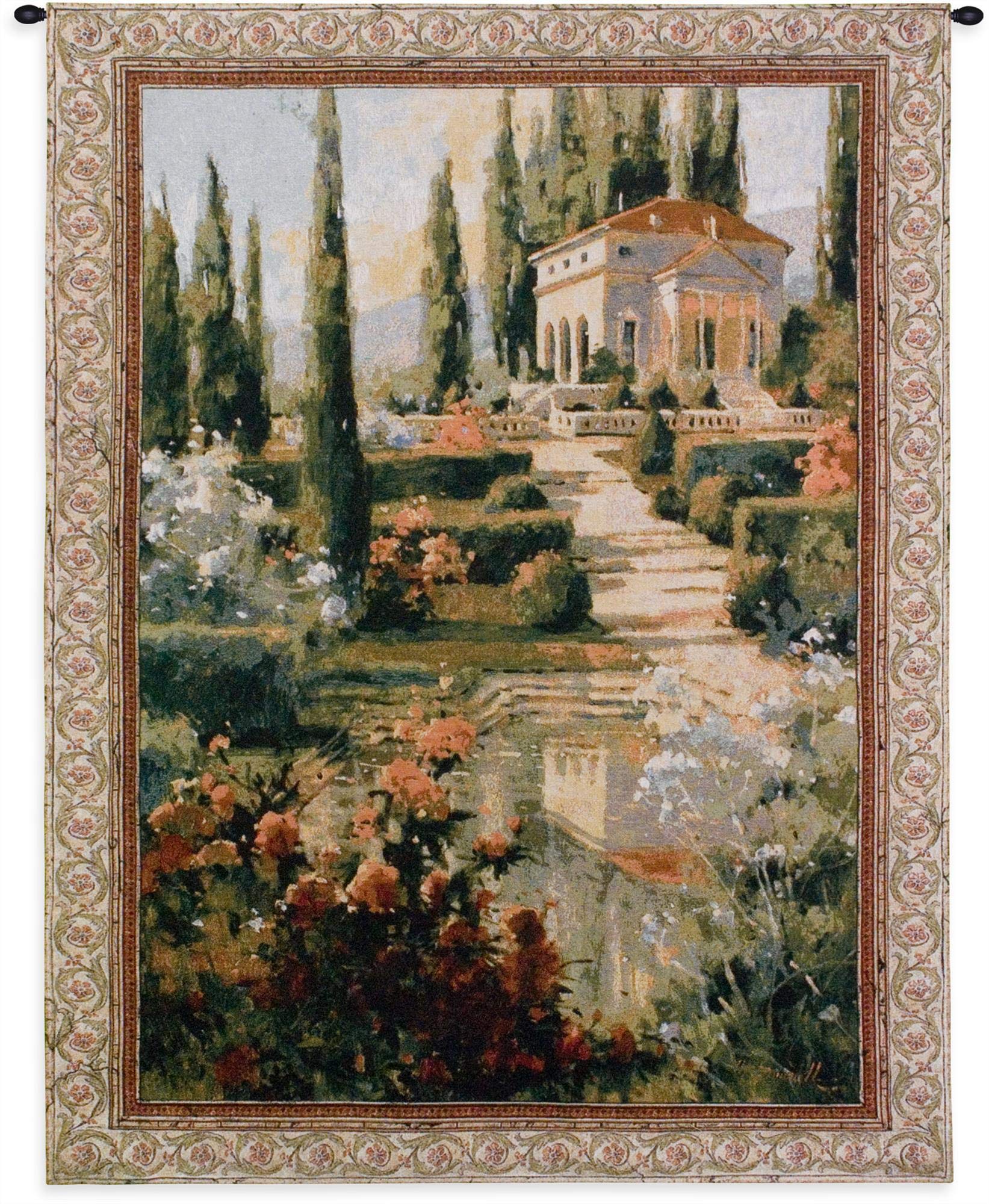 Tuscany Floral ゴブラン織　壁掛け　USA Amazon.com: Tuscany Estate | Woven Tapestry Wall Art Hanging